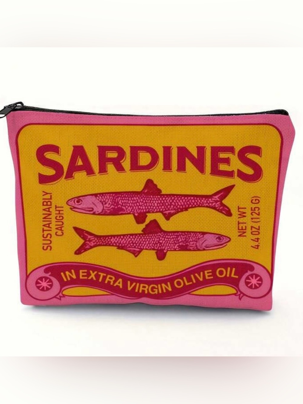 Buy now! Sardines pink cosmetic travel bag pouch